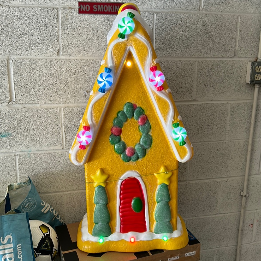 Holiday Time Blow Mold Gingerbread House